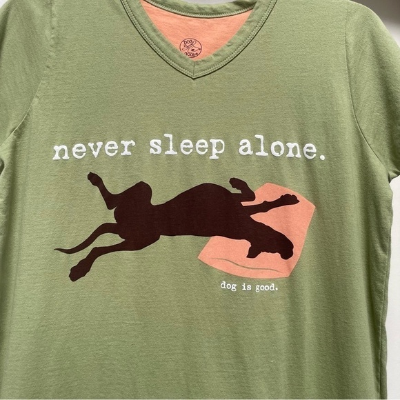Dog Is Good Sleep Shirt Never Sleep Alone Size Small - Picture 3 of 5